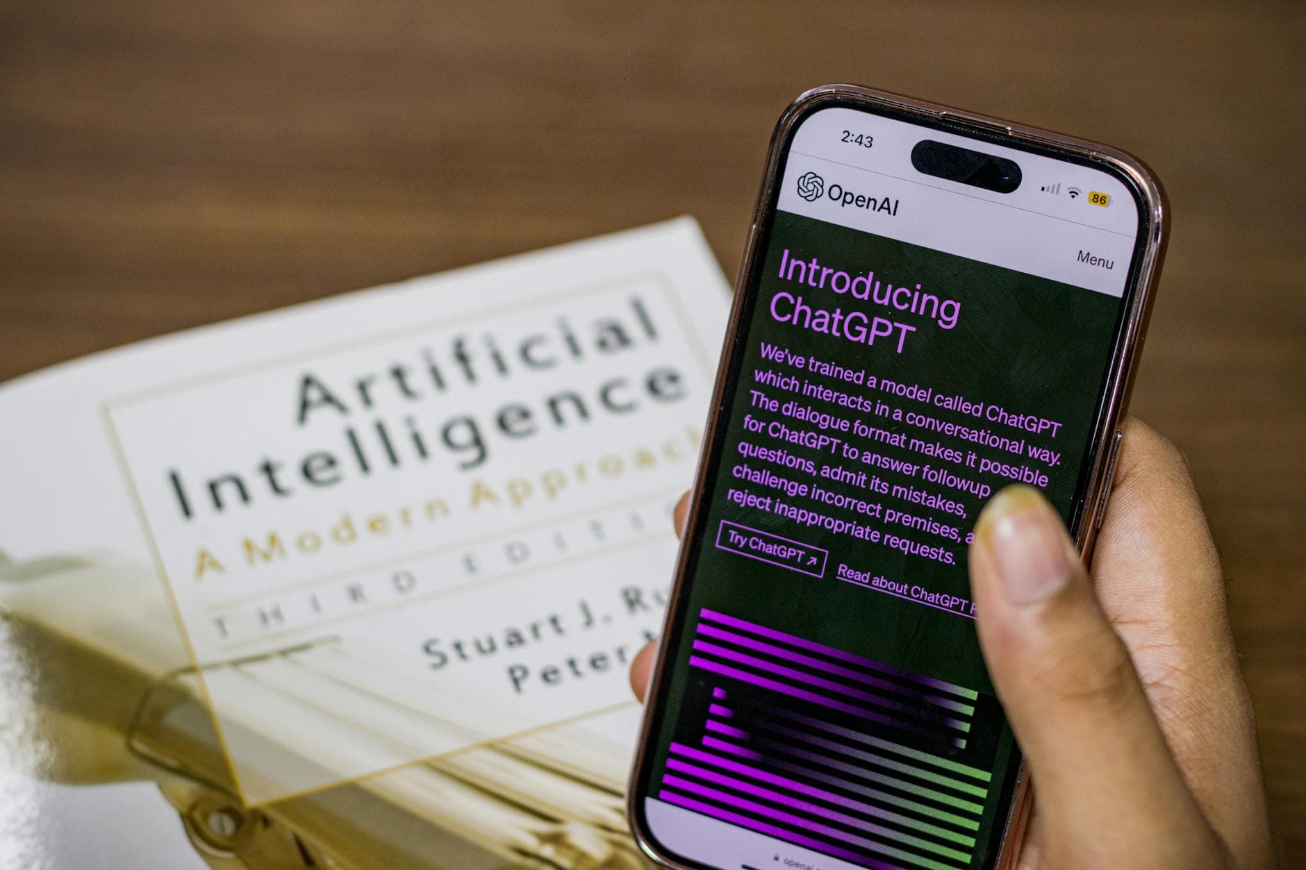 Smartphone displaying the ChatGPT app