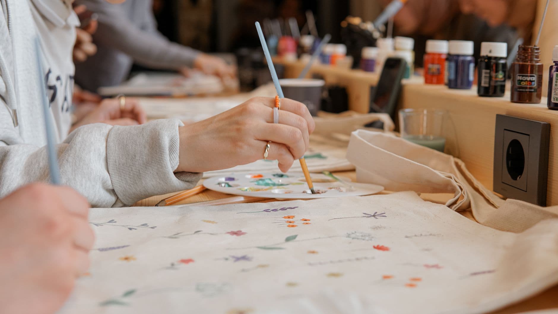 Handmade craft workshop with supplies for Etsy sellers