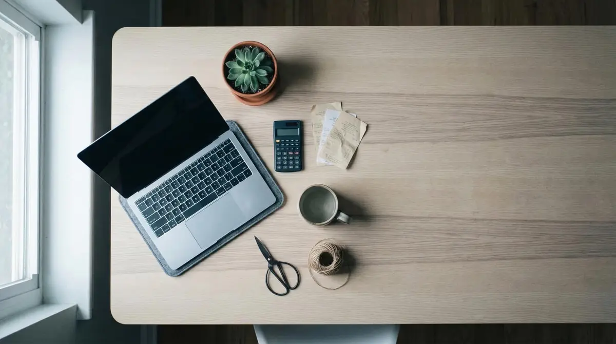 Etsy seller reviewing automation tool dashboard on laptop chart