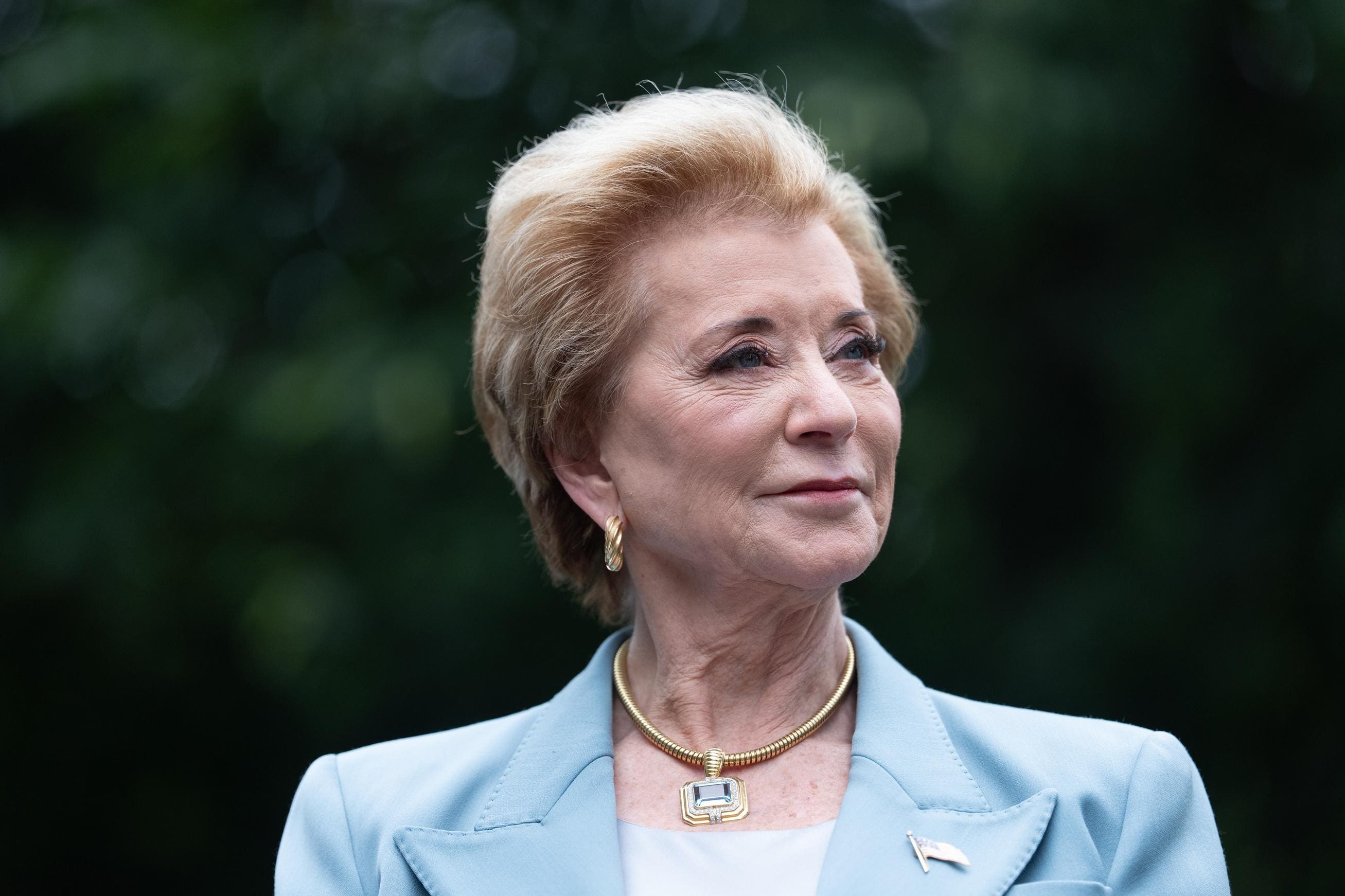Education Secretary Linda McMahon outside the White House, June 10, 2026